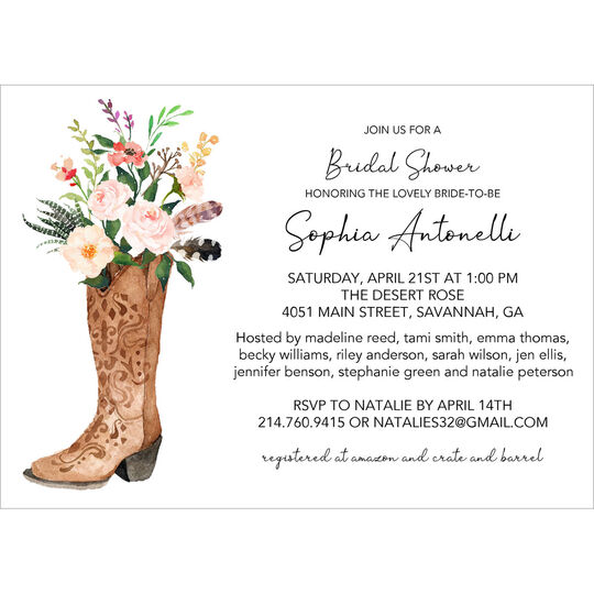 Floral Boot Invitations